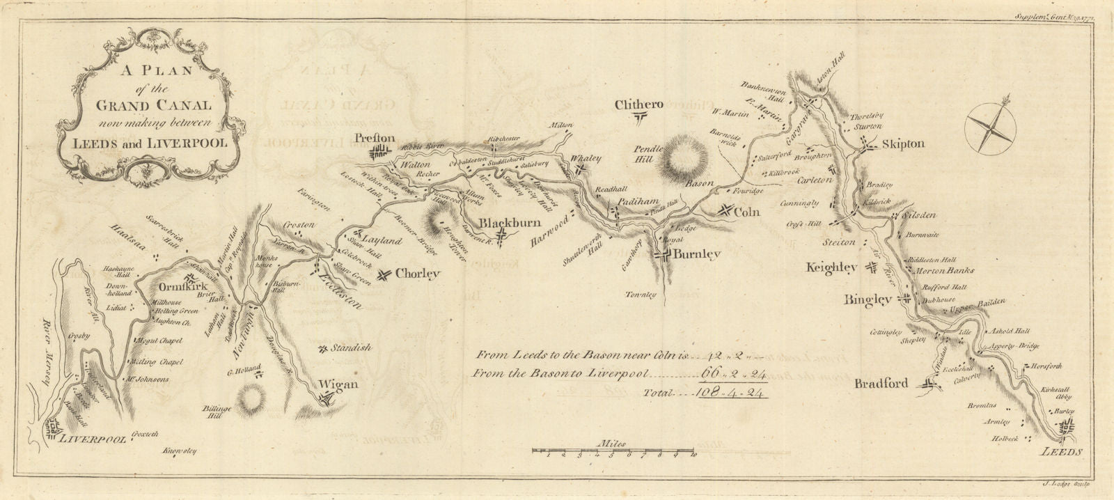 A Plan of the Grand Canal now making between Leeds and Liverpool. LODGE 1772 map